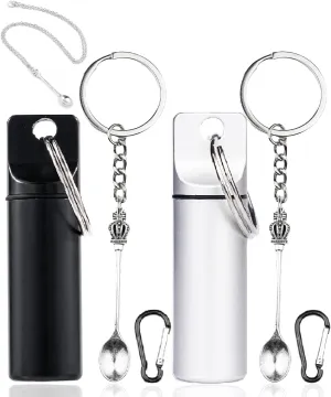 2 Pack Mini Metal Organizer Cases with Keychain Carabiner Aluminum Containers for Tech Crafts Fishing Essentials