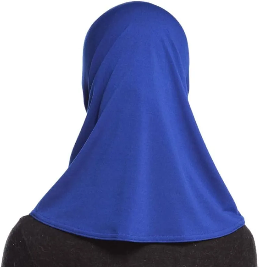 2 Pieces Women Hijab Cap Muslim Turban Head Scarf Full Cover Shawl Cap Full Neck Coverage for Lady Solid Color