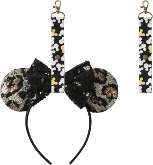 2Pcs Mouse Ears Headband Holder for Backpack Lanyard Strap Keychain Hanging Decor Organizer Trip Accessories White