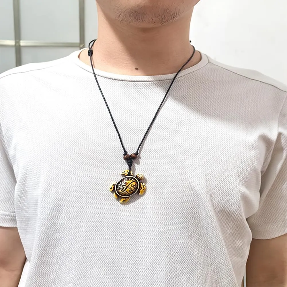4Pcs Turtle Shark Tooth Necklace Pendant Bohemian Handmade Waterproof Surfer Necklace for Women Men Summer Beach Jewelry Gift