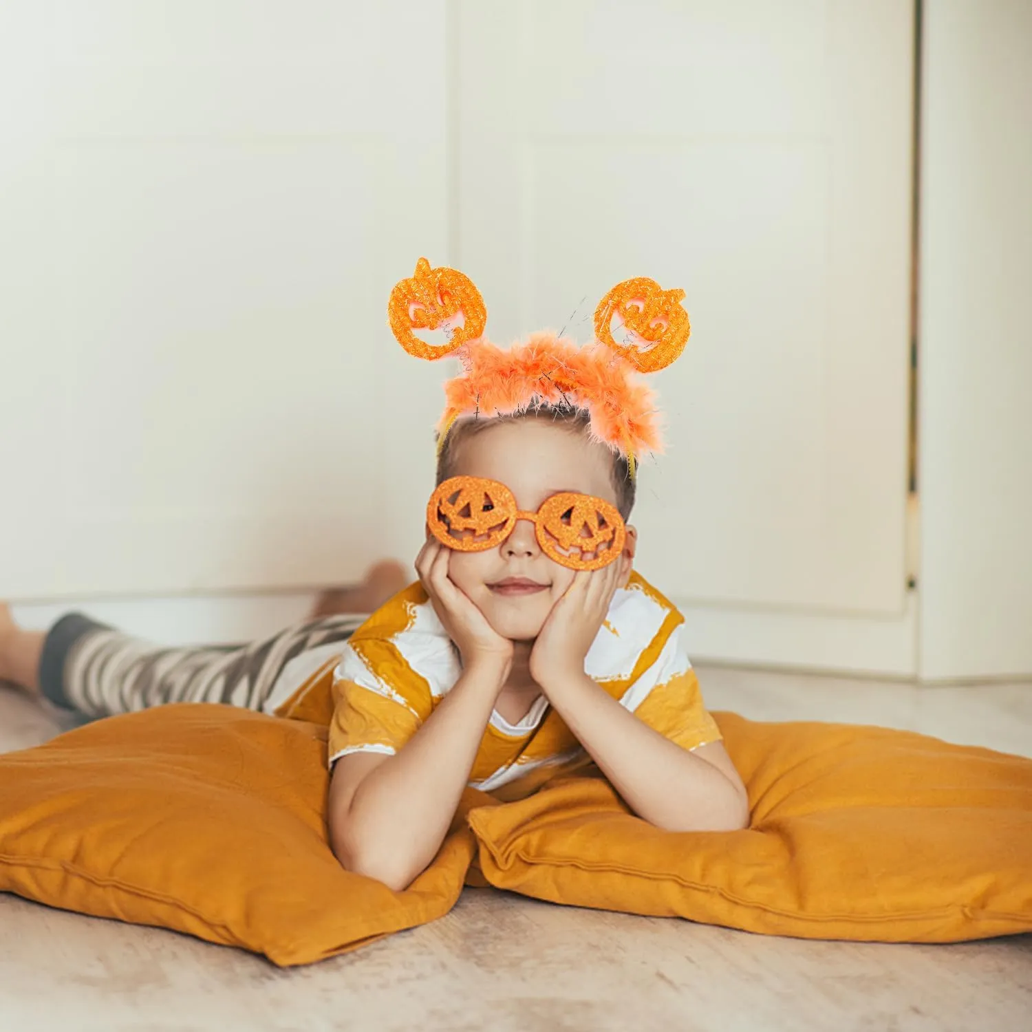 AIUPUOC Halloween Headbands Pumpkin Bow Design Hair Bands Hair Accessories for Women Headwear Cosplay Hair Decorations 1Pcs