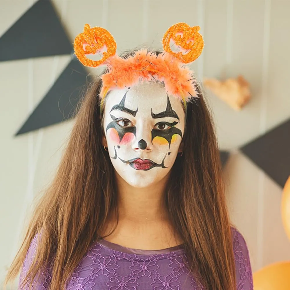AIUPUOC Halloween Headbands Pumpkin Bow Design Hair Bands Hair Accessories for Women Headwear Cosplay Hair Decorations 1Pcs
