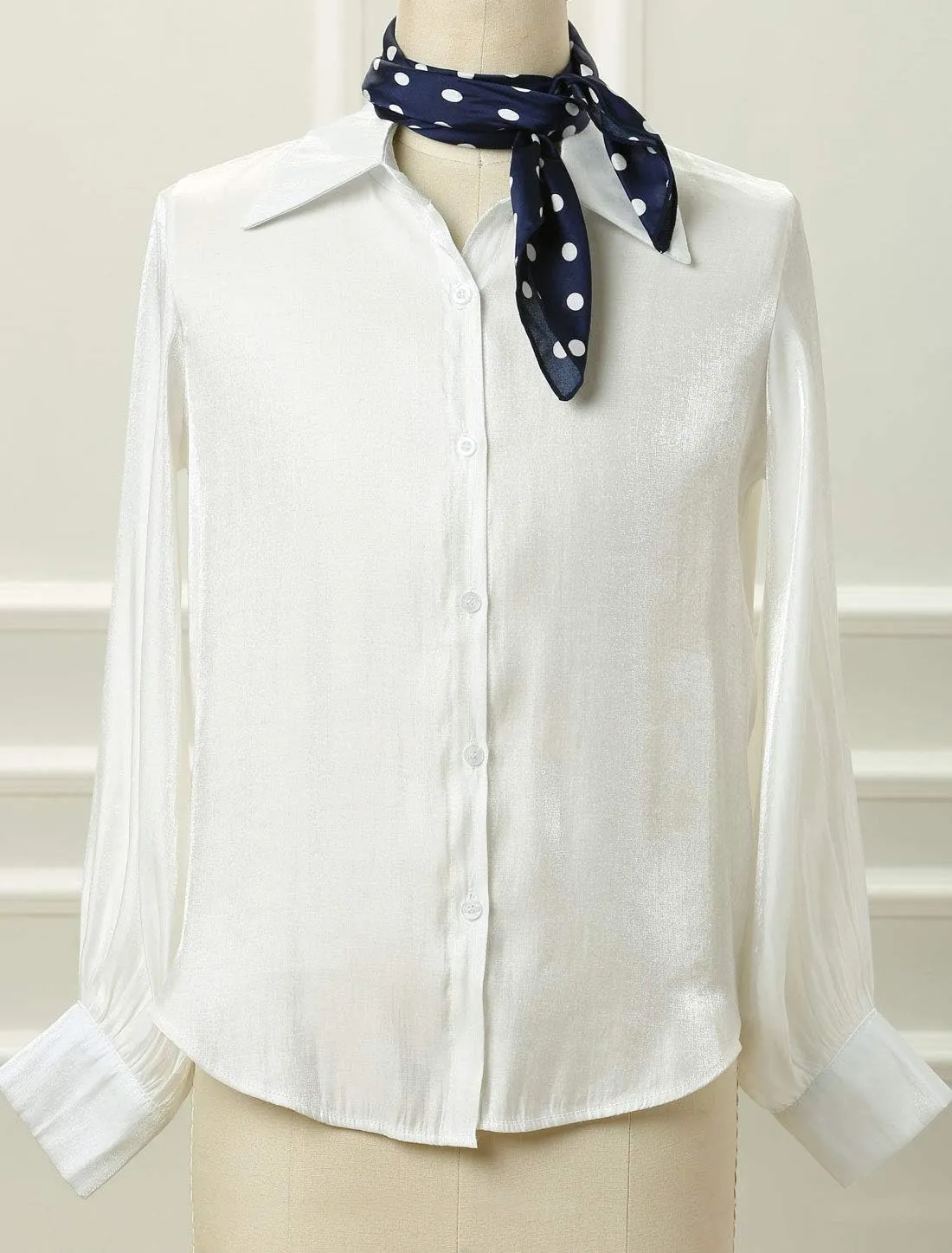 Allegra K 70cm Polka Dots Square Scarf Neck Scarves Kerchief Neckerchief Headband for Women
