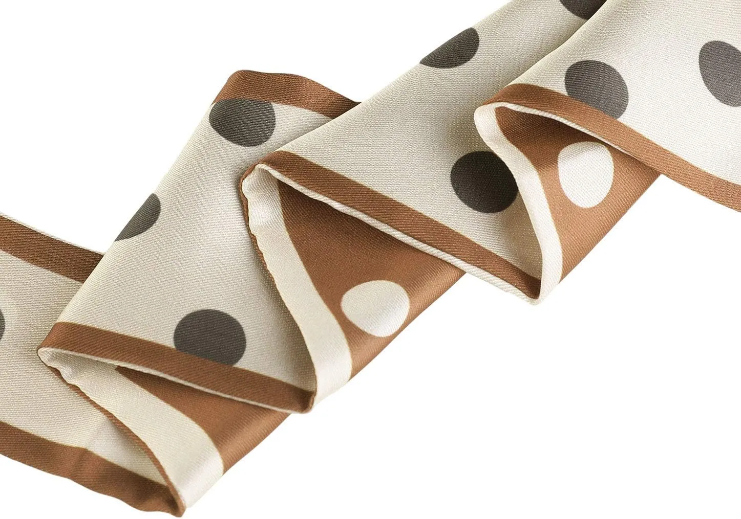 Allegra K Chic Polka Dots Women Neckerchief Skinny Scarves Hair Band Ribbon for Bag Accessory