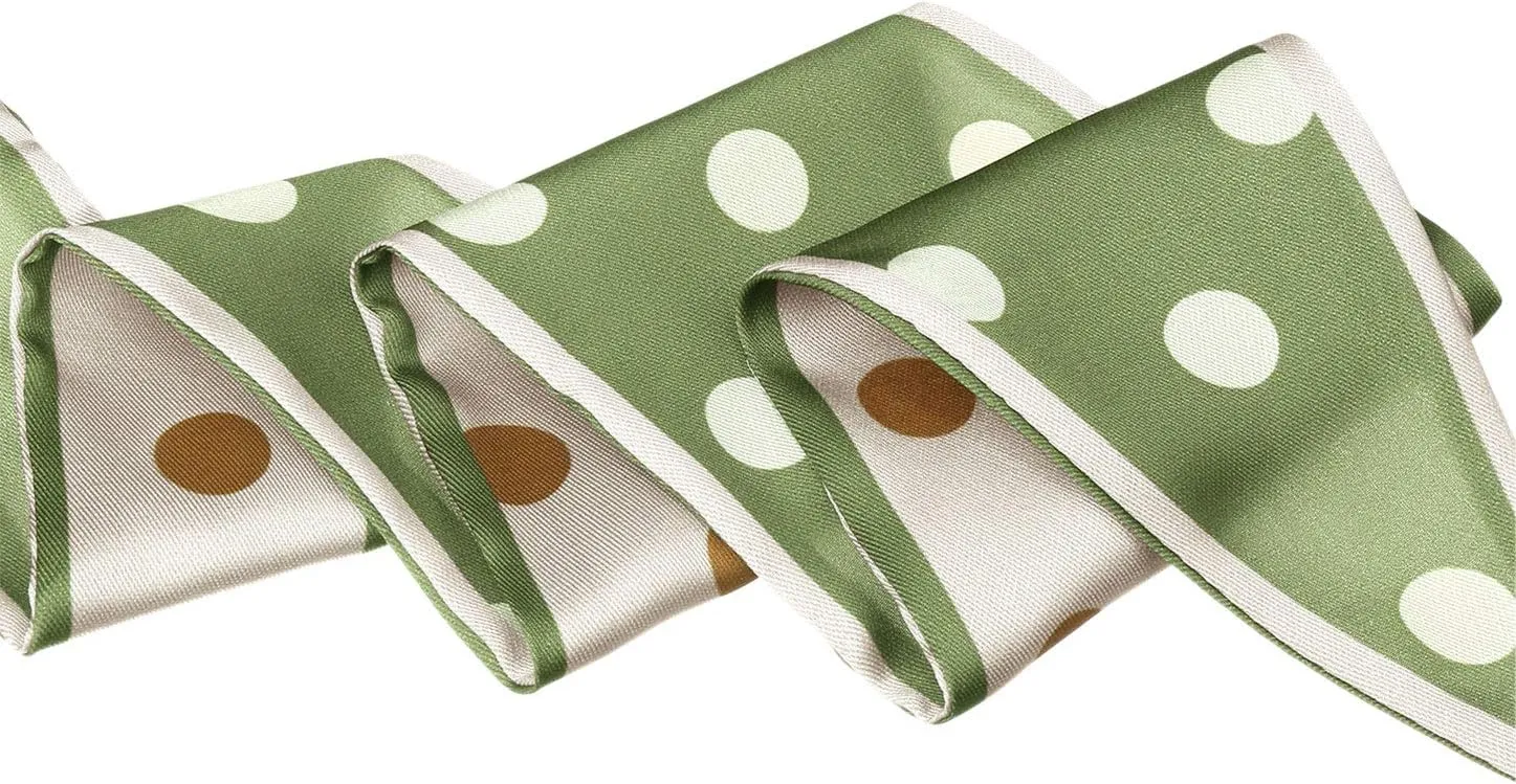 Allegra K Chic Polka Dots Women Neckerchief Skinny Scarves Hair Band Ribbon for Bag Accessory