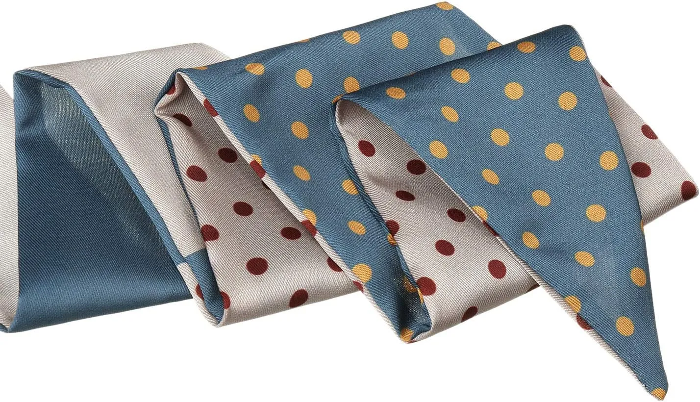 Allegra K Chic Polka Dots Women Neckerchief Skinny Scarves Hair Band Ribbon for Bag Accessory
