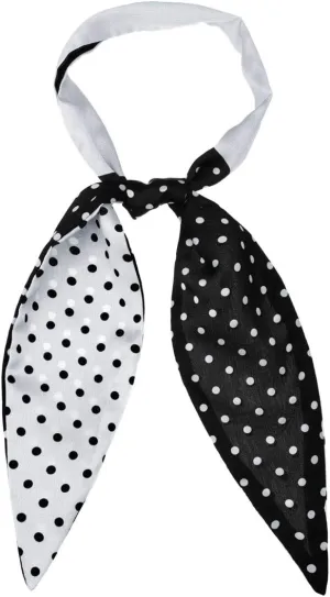 Allegra K Chic Polka Dots Women Neckerchief Skinny Scarves Hair Band Ribbon for Bag Accessory