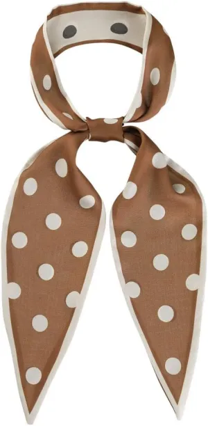 Allegra K Chic Polka Dots Women Neckerchief Skinny Scarves Hair Band Ribbon for Bag Accessory