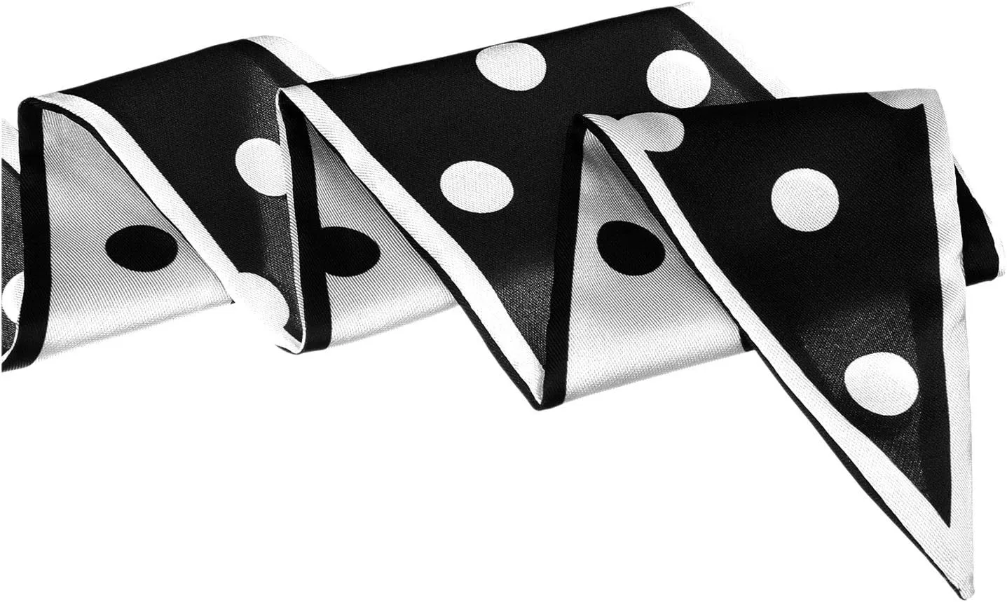 Allegra K Chic Polka Dots Women Neckerchief Skinny Scarves Hair Band Ribbon for Bag Accessory