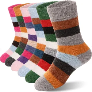 ANTSANG Kids Wool Hiking Socks Winter Warm Thick Thermal Crew Boot Heavy Cozy Gift Snowboarding Socks 6 Pairs
