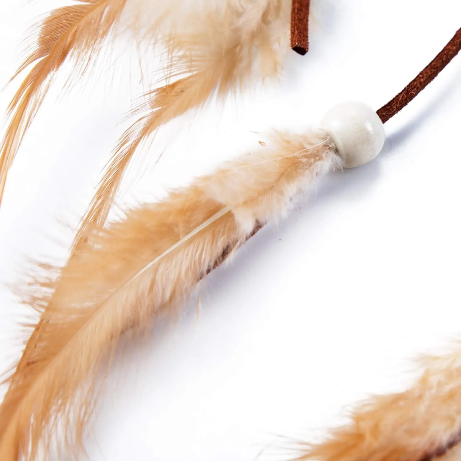 AWAYTR Hippie Feather Headband Boho Headdress Feather Crown Elastic Gypsy Festival Headband Indian Hair Accessories (White#2)