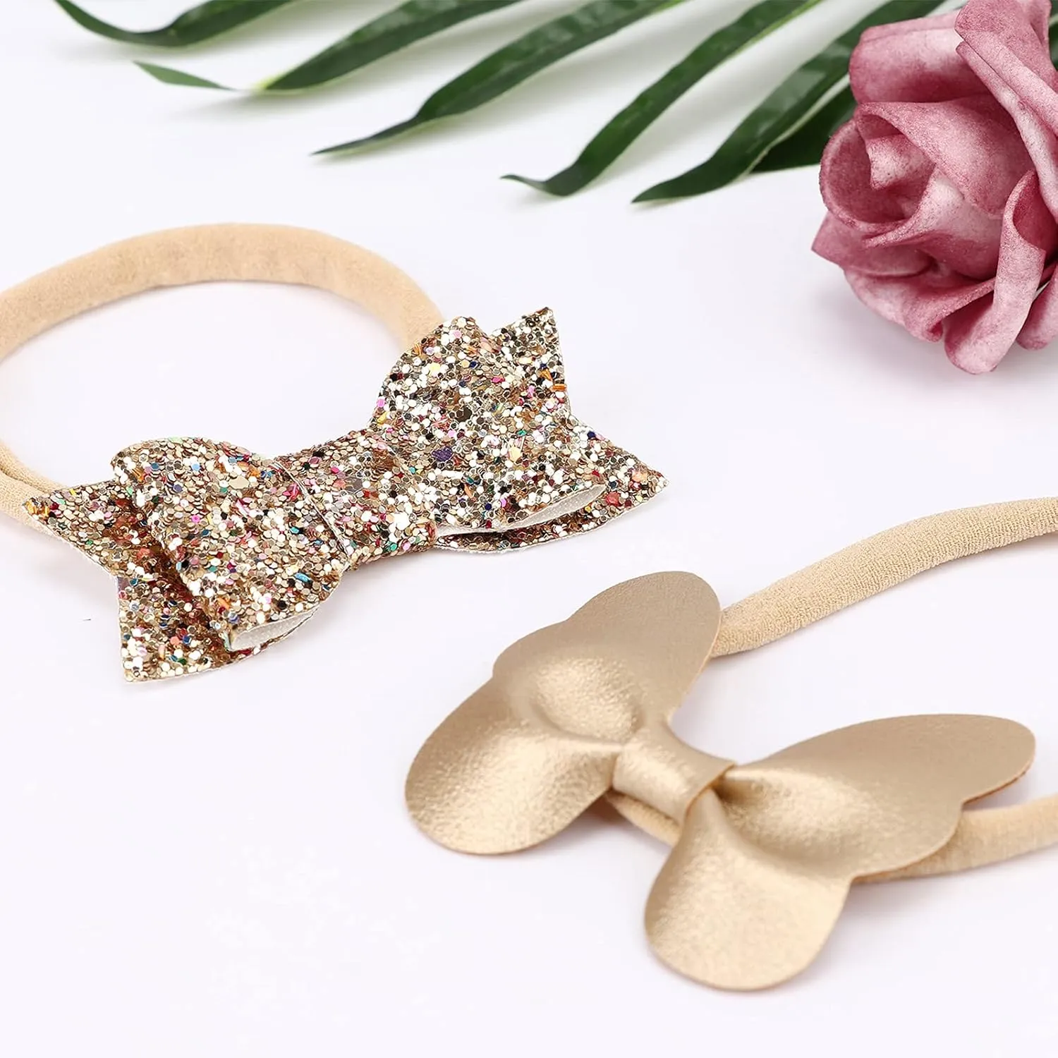 Baby Girl Headbands with Bows Soft Nylon Newborn Toddler Hairbands Handmade Baby Hair Accessories for Infant Girls Kids