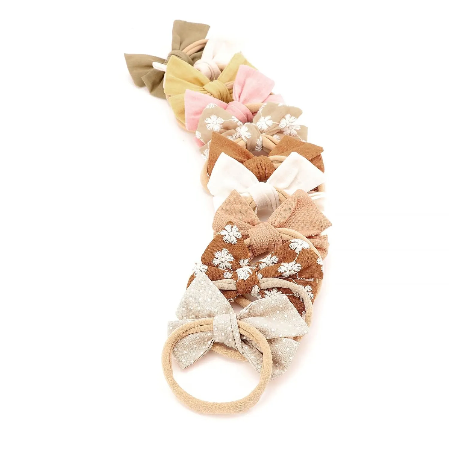 Baby Girl Headbands with Bows Soft Nylon Newborn Toddler Hairbands Handmade Baby Hair Accessories for Infant Girls Kids
