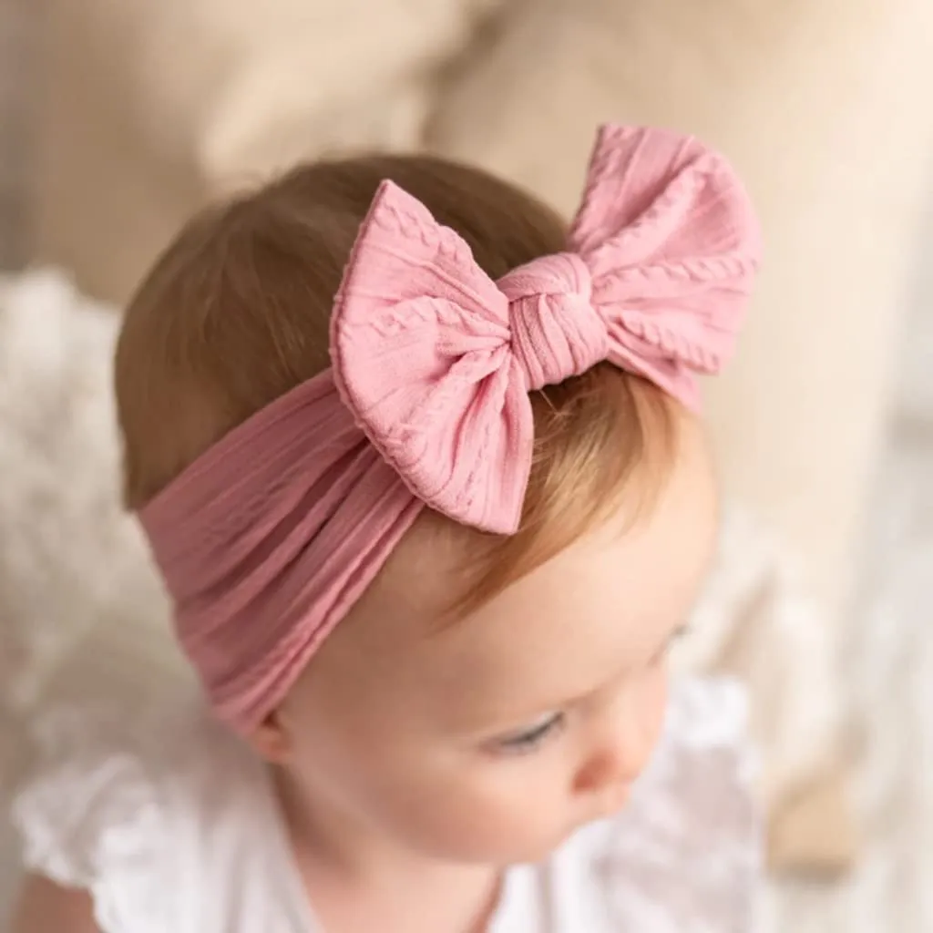 Baby Girls Soft-Elastic-Nylon-Headbands Big-Bows-Hairbands Headwraps Hair Accessories for Newborns Infants Toddlers Kids