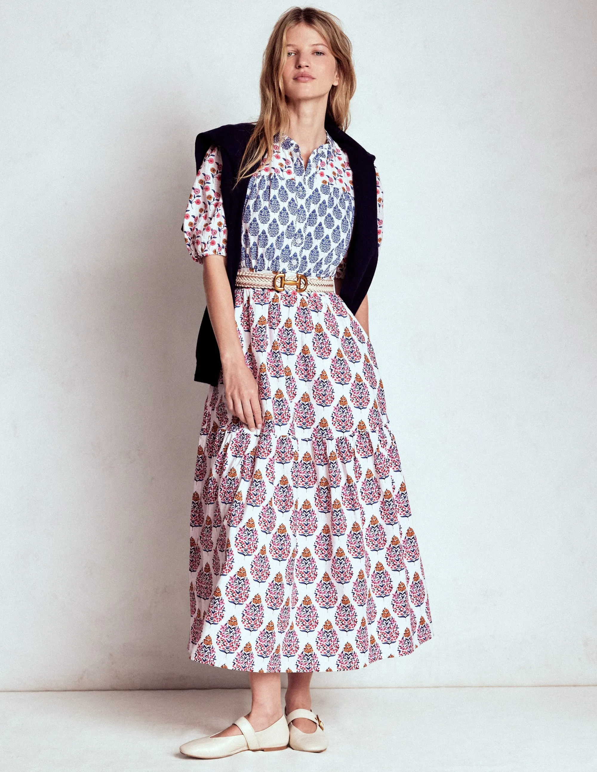 Beatrice Cotton Maxi Dress-Multi, Wildflower Bouquet