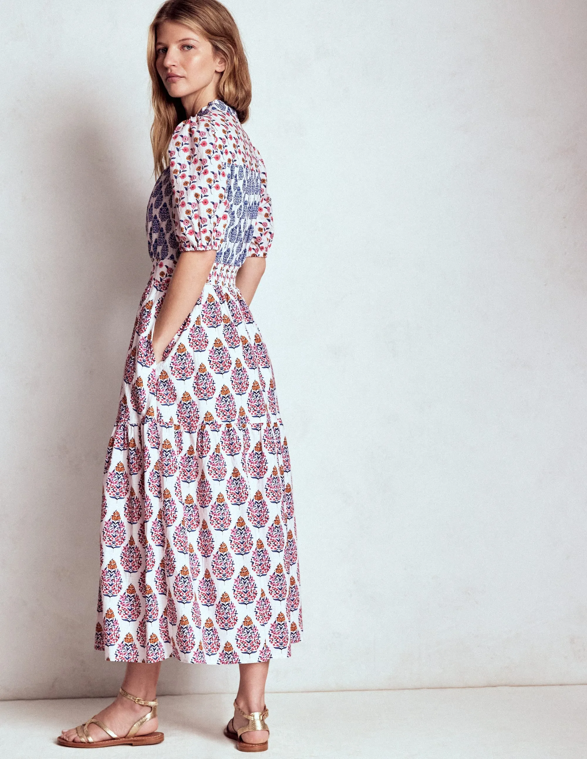 Beatrice Cotton Maxi Dress-Multi, Wildflower Bouquet