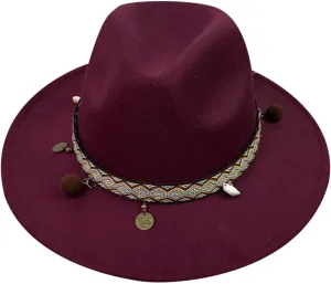 Big Wide Brim Fedora Hat for Women Western Hats Women's Solid Color Panama Rancher Hat