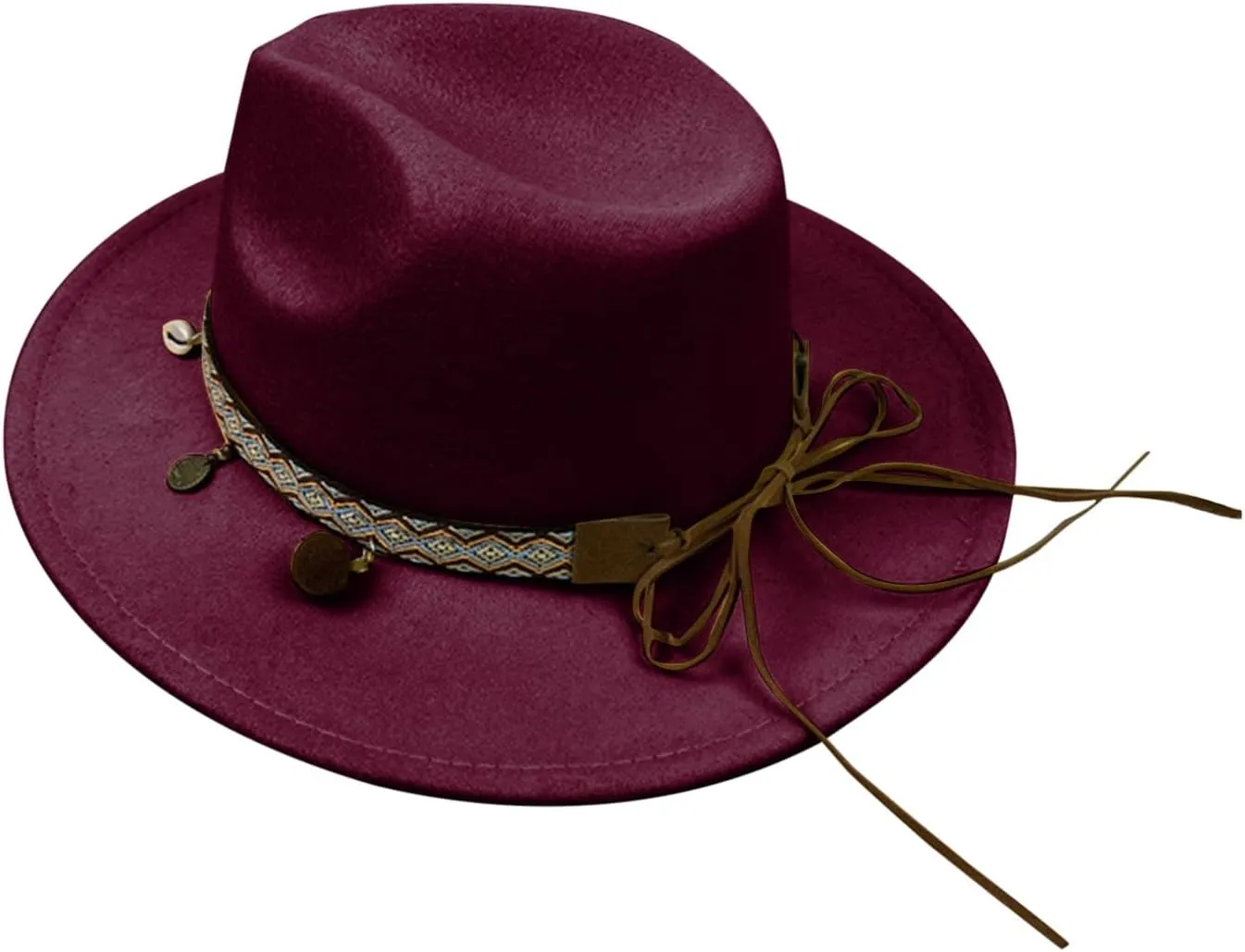 Big Wide Brim Fedora Hat for Women Western Hats Women's Solid Color Panama Rancher Hat