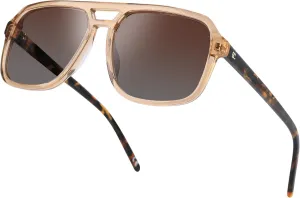 BIRCEN Women Polarized Acetate Sunglasses: Fashion Square Aviator Shades UV Protection for Trendy Laides Travel Beach Outdoor