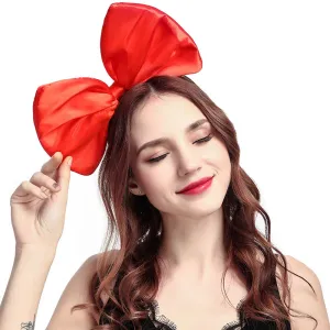 Bow Headband Hair Bands Big Bow Hair Hoops Women's Party Decoration Headpiece Cosplay Costume Handmade Hair Accessories - 1 Pack Red