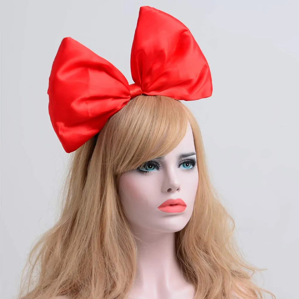 Bow Headband Hair Bands Big Bow Hair Hoops Women's Party Decoration Headpiece Cosplay Costume Handmade Hair Accessories - 1 Pack Red