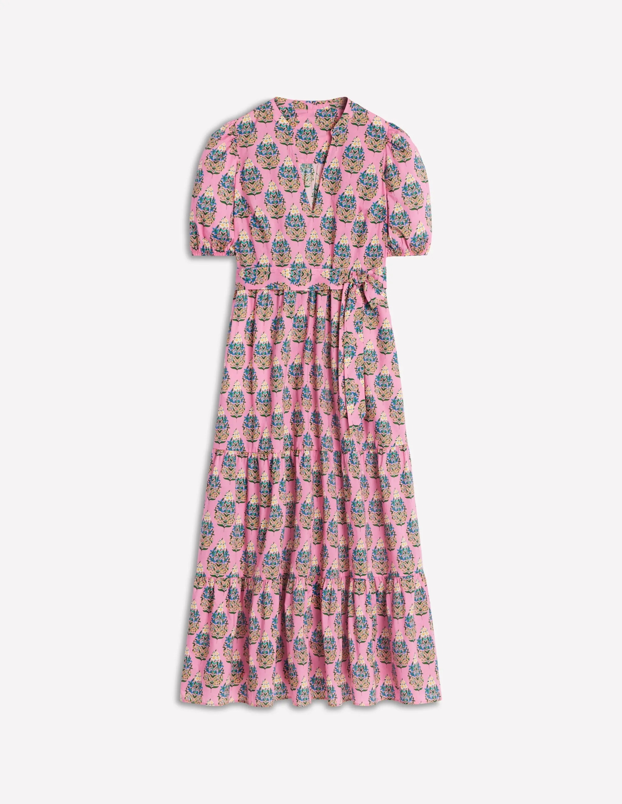 Christabel Cotton Maxi Dress-Pink, Wildflower Bouquet