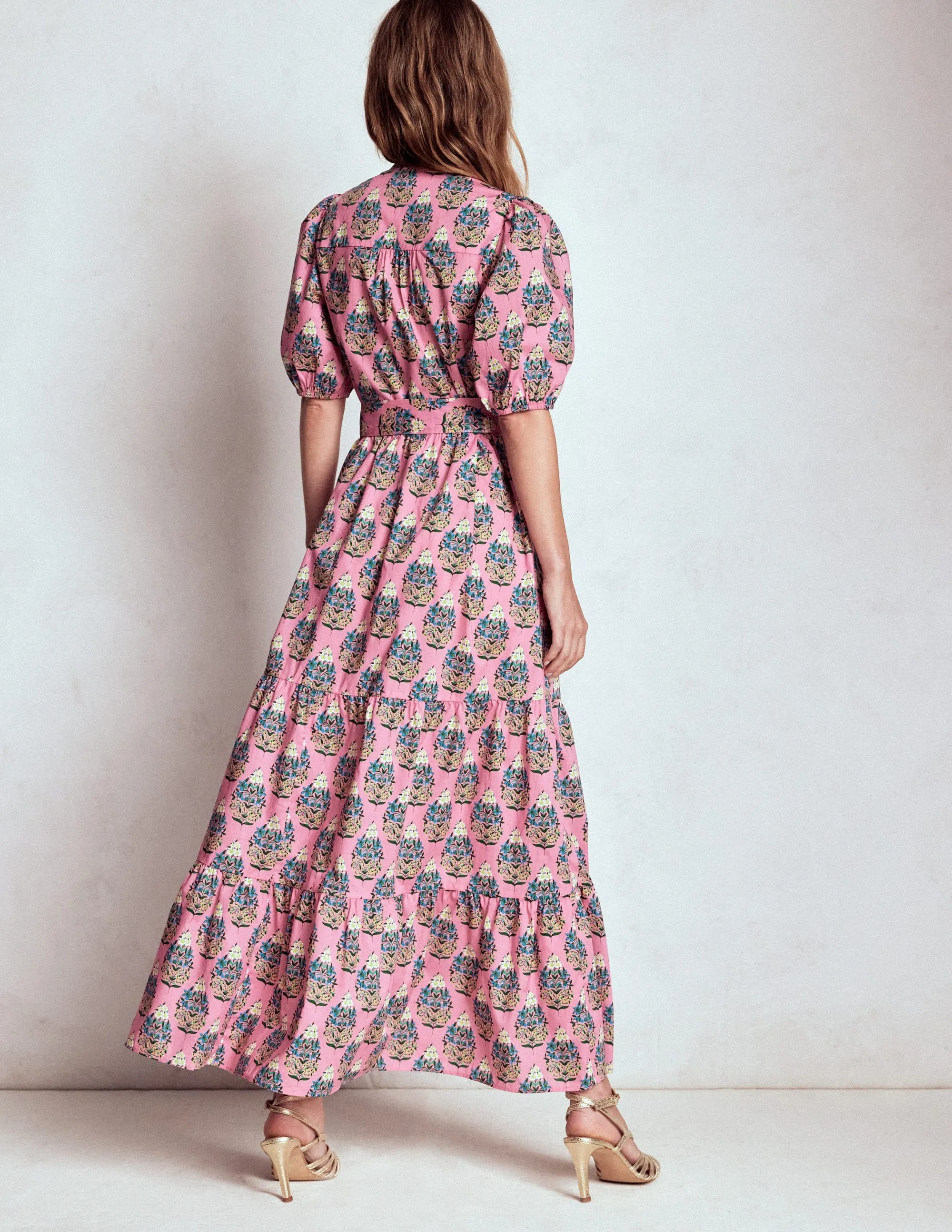 Christabel Cotton Maxi Dress-Pink, Wildflower Bouquet
