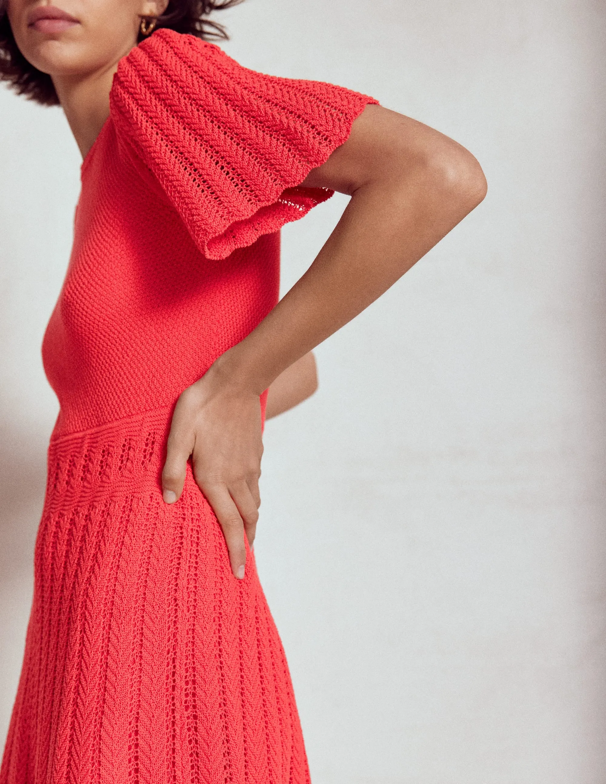 Cotton Stitch Crew Dress-Bittersweet