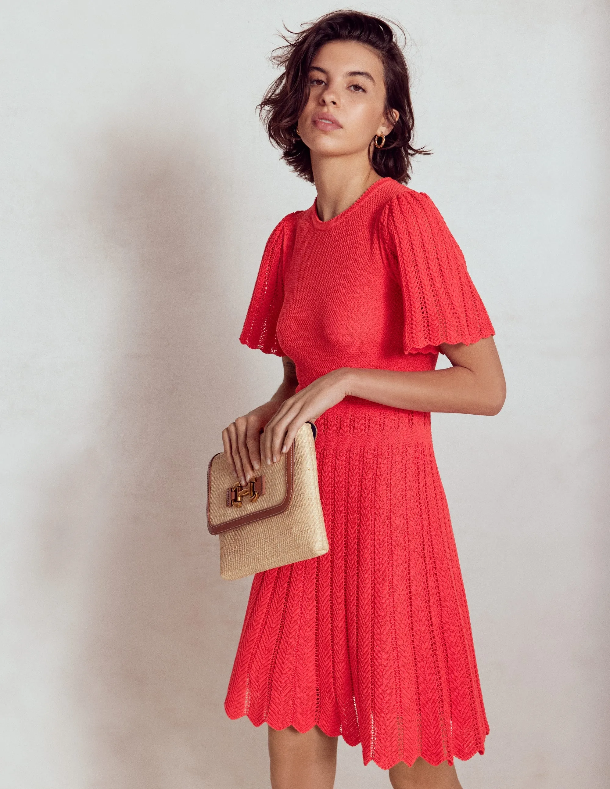 Cotton Stitch Crew Dress-Bittersweet