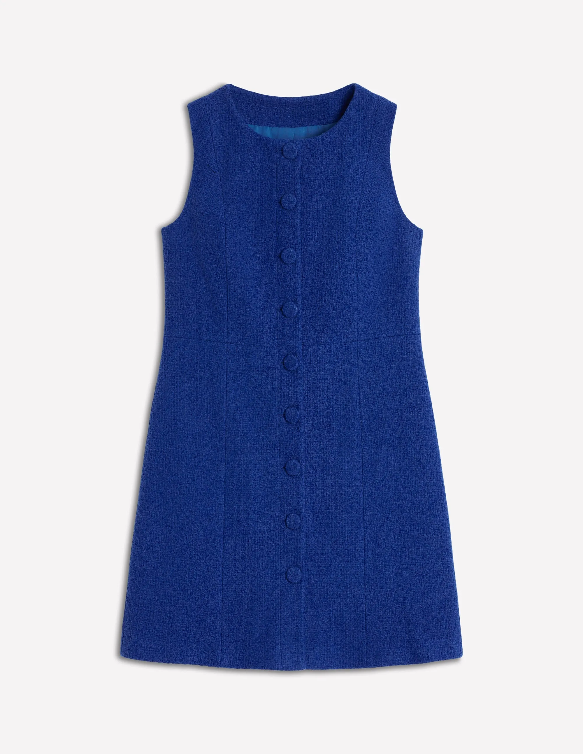 Cotton Texture Shift Dress-Gallery Blue