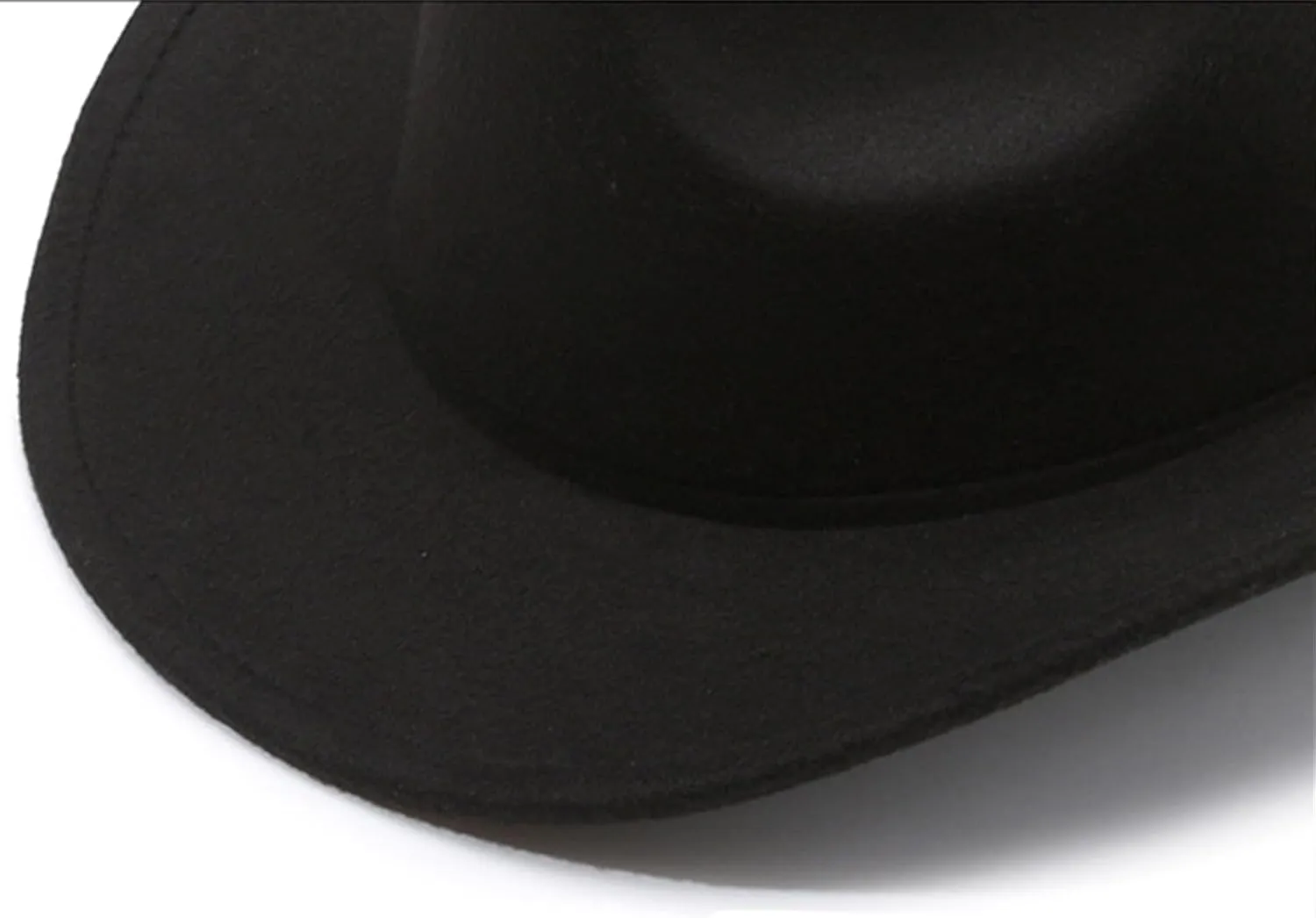 Cowboy Hat for Women Men Western Felt Cowboy Cowgirl Hat Wide Brim Retro Classic Roll Up Fedora Hats with Belt Buckle