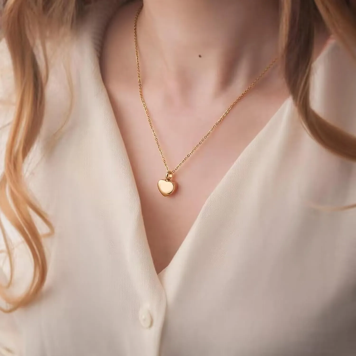 Cremation Jewelry Small Heart Urn Necklace Ashes for Women Men Keepsake Pendant Memorial Human Ash Holder