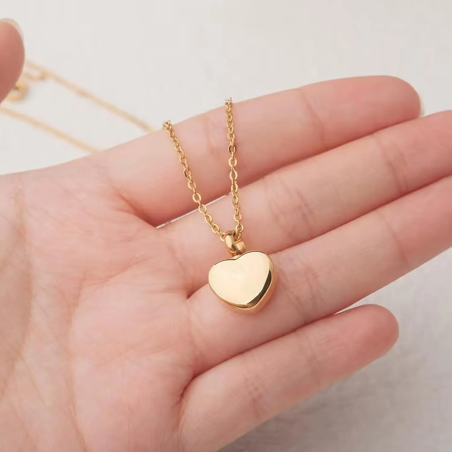 Cremation Jewelry Small Heart Urn Necklace Ashes for Women Men Keepsake Pendant Memorial Human Ash Holder
