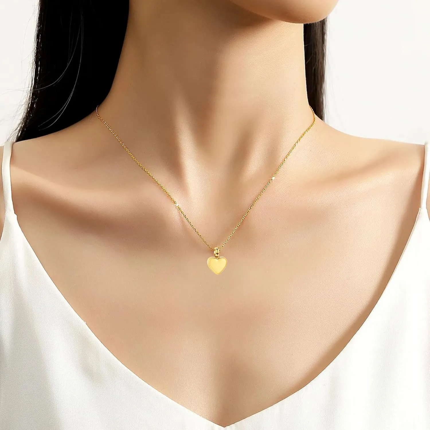 Cremation Jewelry Small Heart Urn Necklace Ashes for Women Men Keepsake Pendant Memorial Human Ash Holder