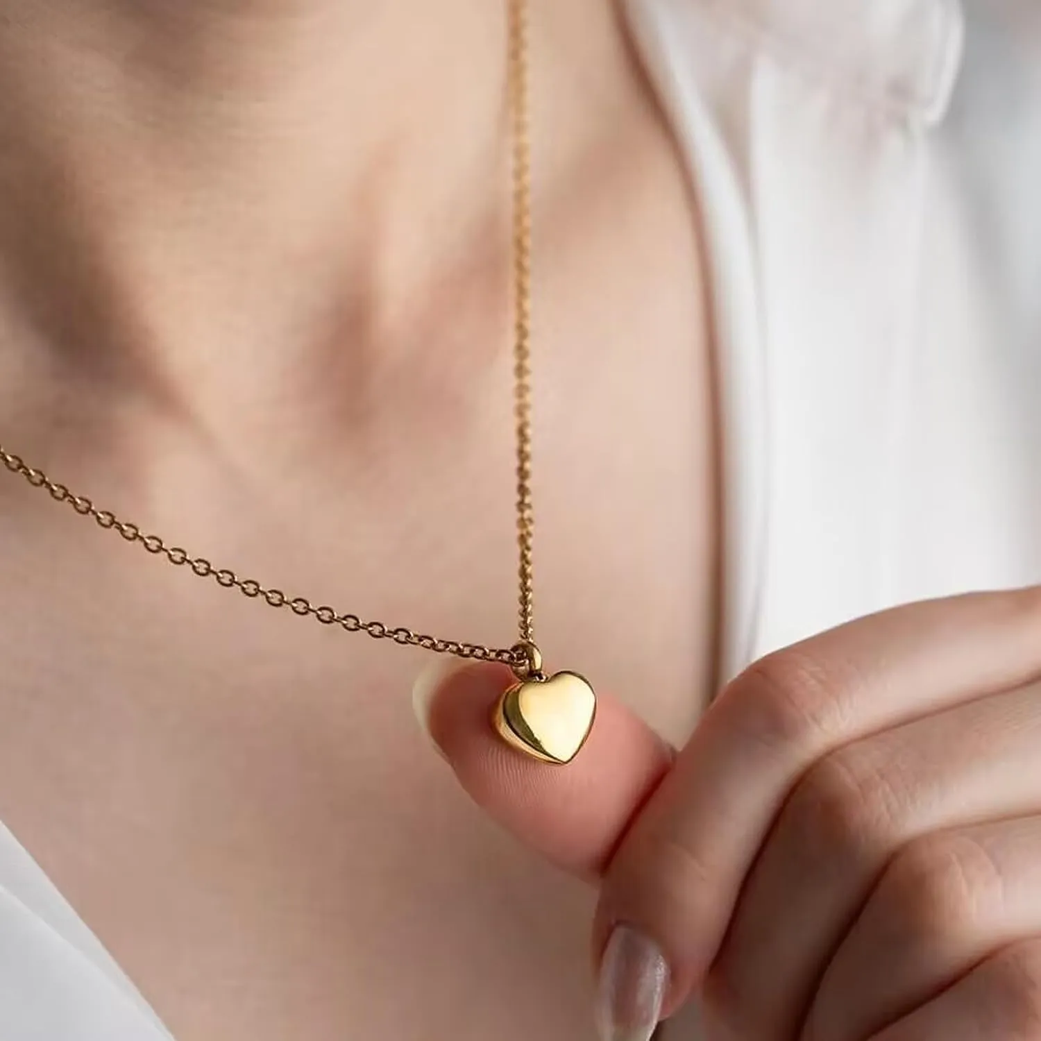 Cremation Jewelry Small Heart Urn Necklace Ashes for Women Men Keepsake Pendant Memorial Human Ash Holder