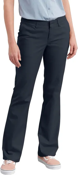 Dickies Women's Flat Front Stretch Cotton Blend Pants