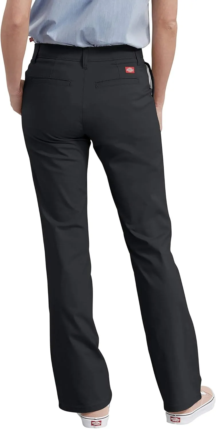 Dickies Women's Flat Front Stretch Cotton Blend Pants