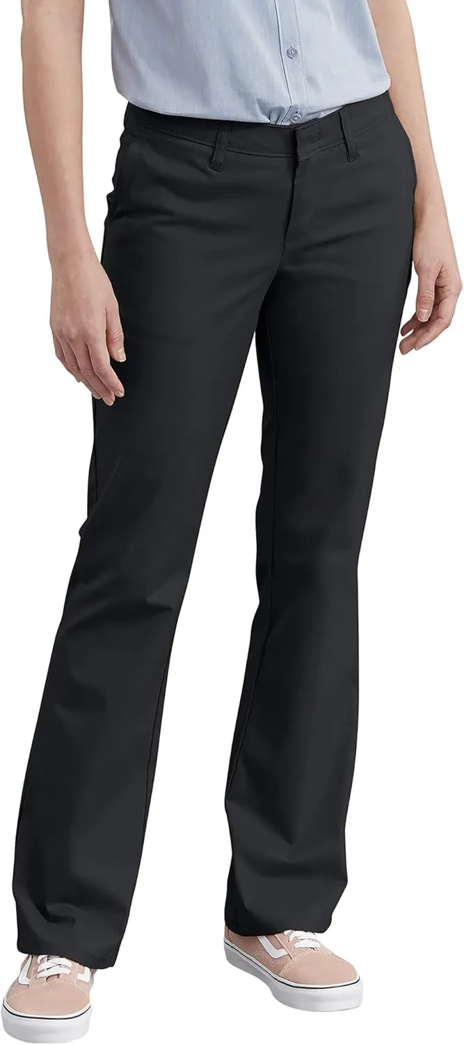 Dickies Women's Flat Front Stretch Cotton Blend Pants