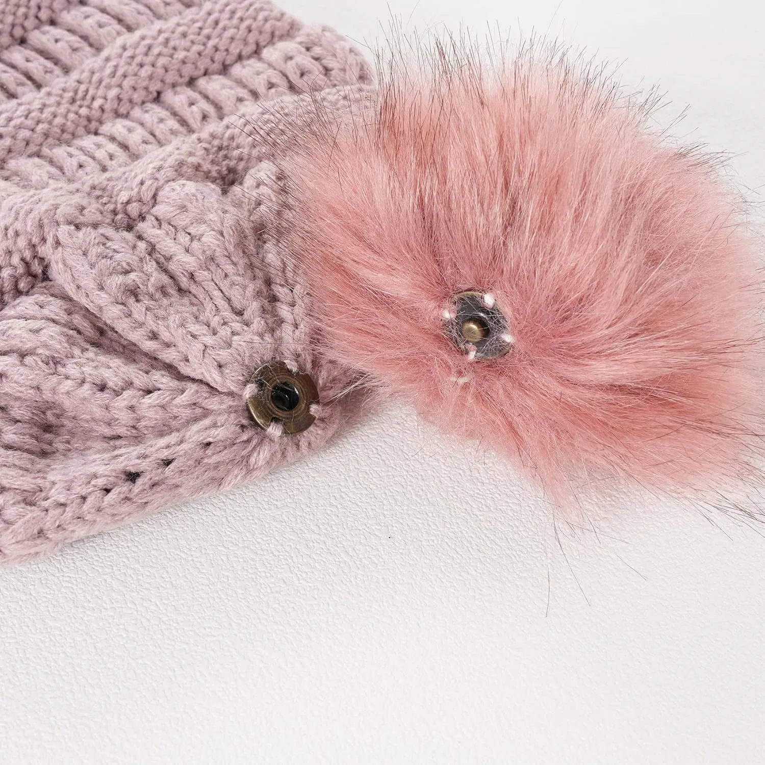 Double Couple Winter Scarf and Hat Set for Women Thick Cable Knitted Circle Loop Infinity Scarfs and Warm Beanie Hat