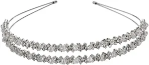 Double Layer Silver Hair Hoop Rhinestone Headband Wedding Hair Loop Hair Clasp Hair Band Bridal Hair Accessories