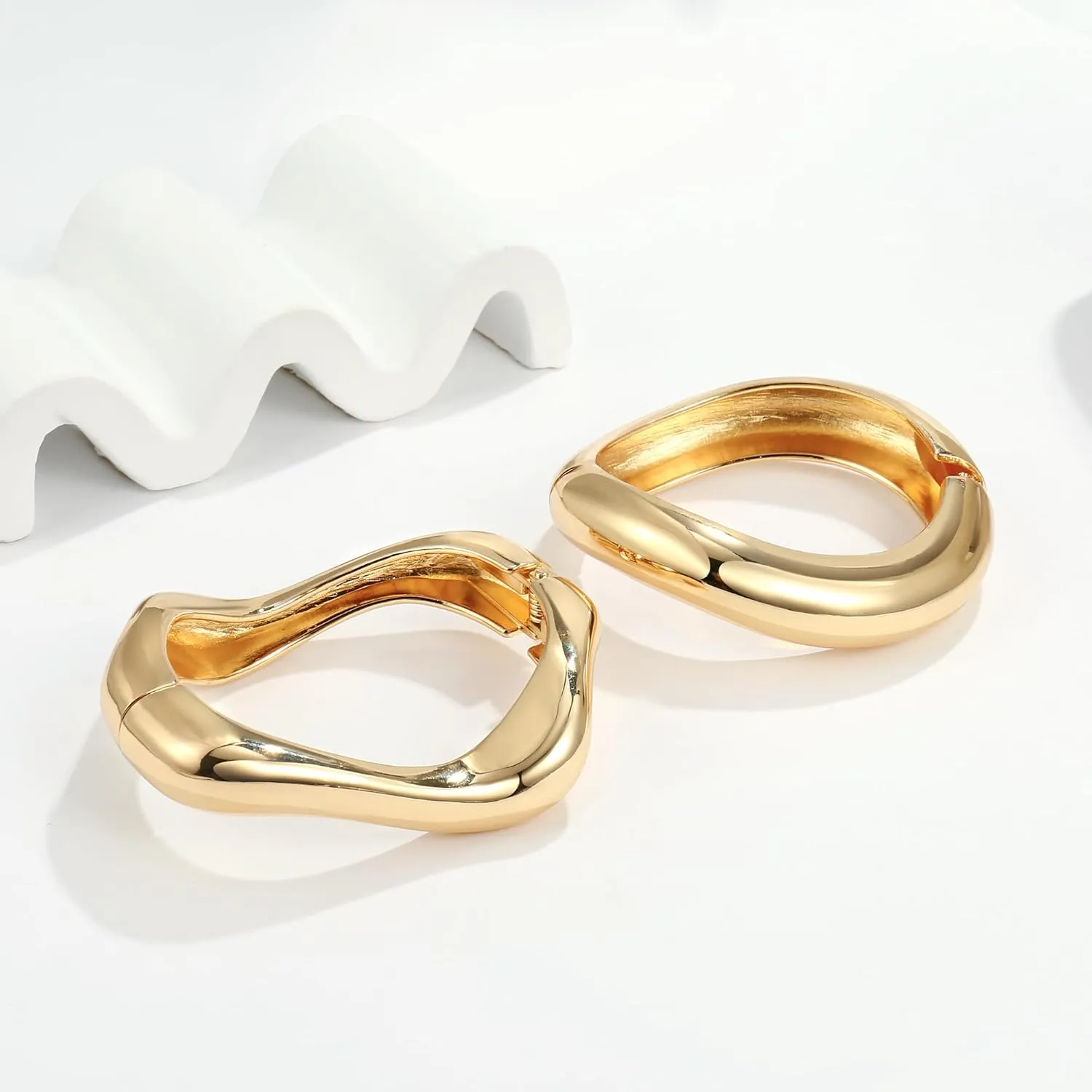 Elegance 11 designs Gold Bangles For Women Chunky Trendy Hinged Cuff Open Bracelet Wide Minimalist Bracelets Jewelry Gift