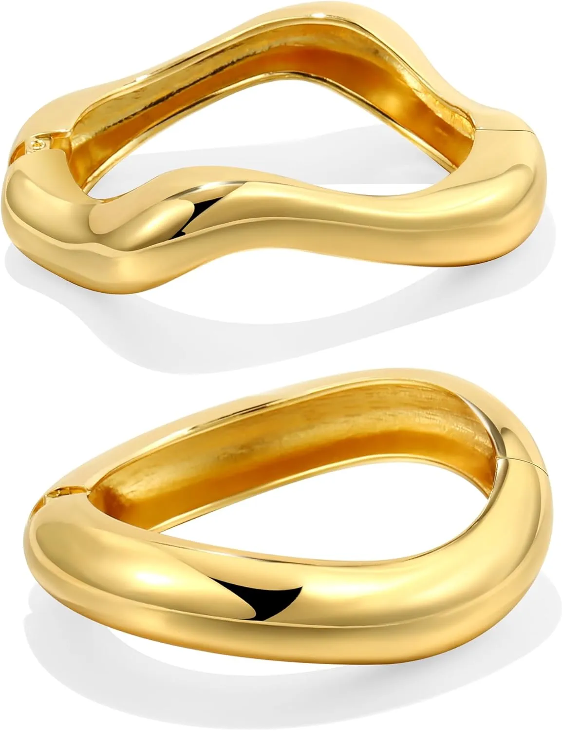 Elegance 11 designs Gold Bangles For Women Chunky Trendy Hinged Cuff Open Bracelet Wide Minimalist Bracelets Jewelry Gift