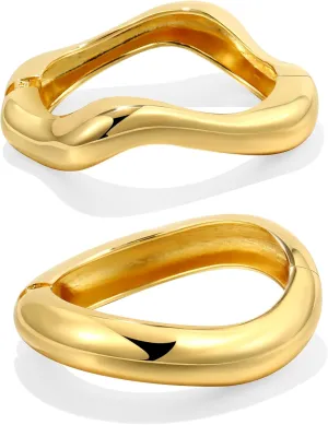Elegance 11 designs Gold Bangles For Women Chunky Trendy Hinged Cuff Open Bracelet Wide Minimalist Bracelets Jewelry Gift