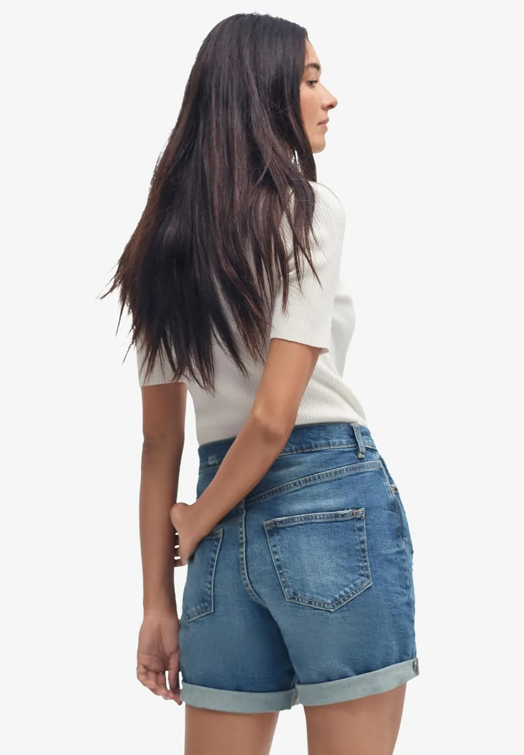 ellos Plus Size Denim Boyfriend Shorts