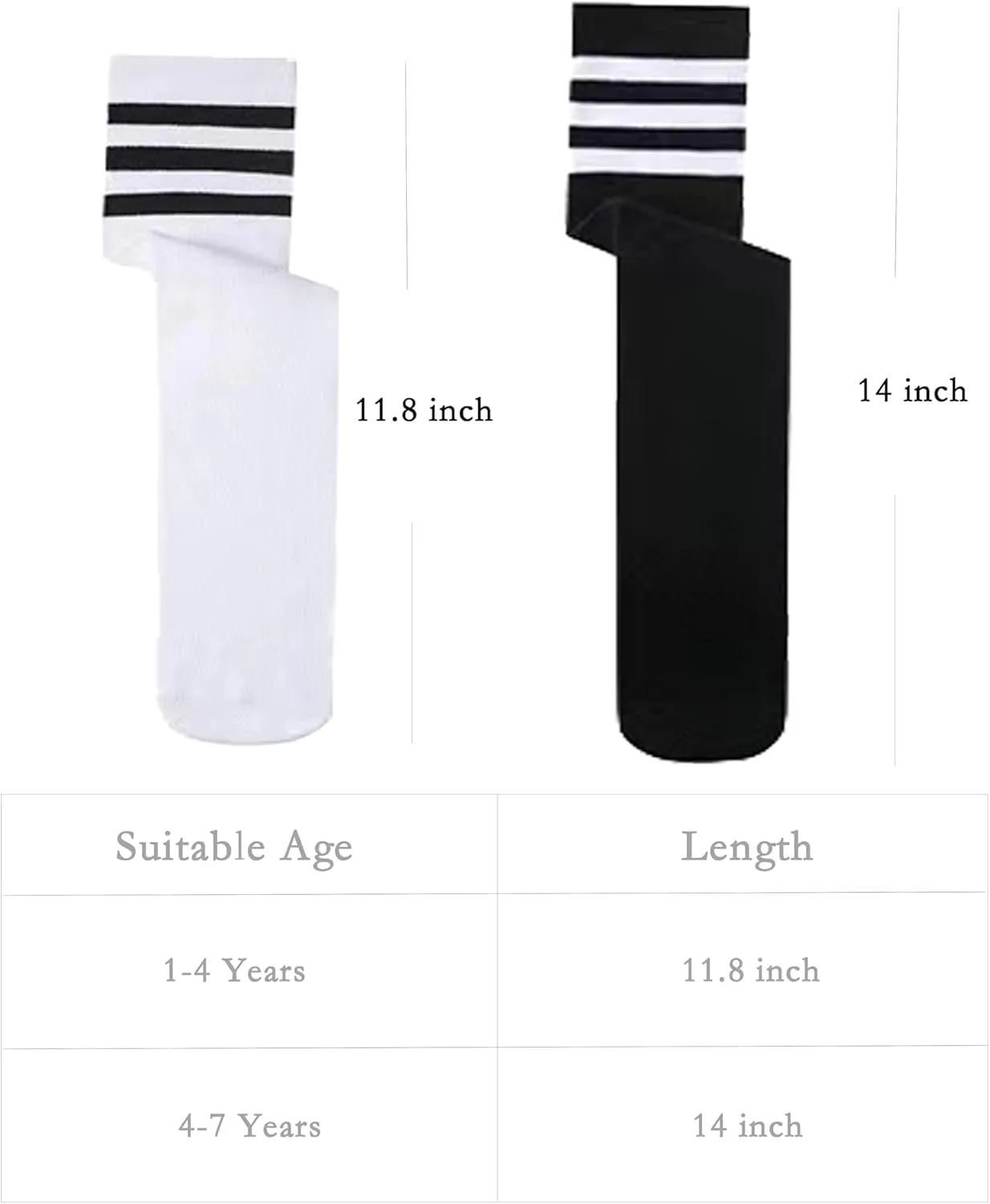 ENBAOHUI 3 Pairs Toddler Soccer Socks - Kids Boys Girls Knee Socks