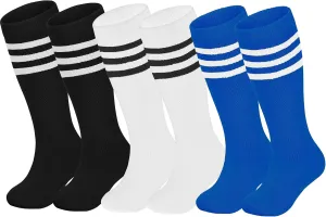 ENBAOHUI 3 Pairs Toddler Soccer Socks - Kids Boys Girls Knee Socks