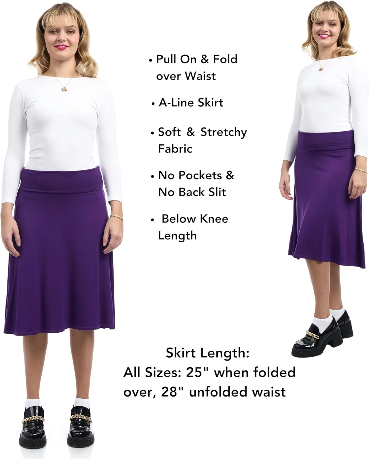 ESTEEZ Women's A-Line Skirt - Modest - Knee Length - Playa