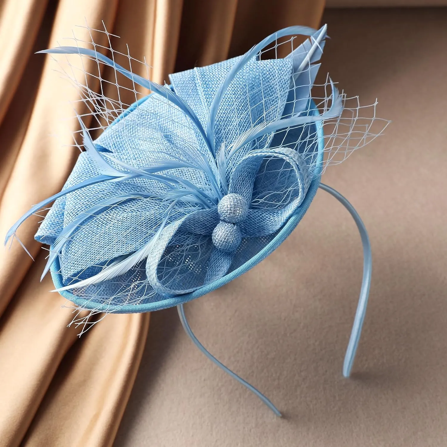 Fascinator Tea Party Hat - 2025 Derby Pillbox Kentucky Hat for Women (7.87x5.9inch)