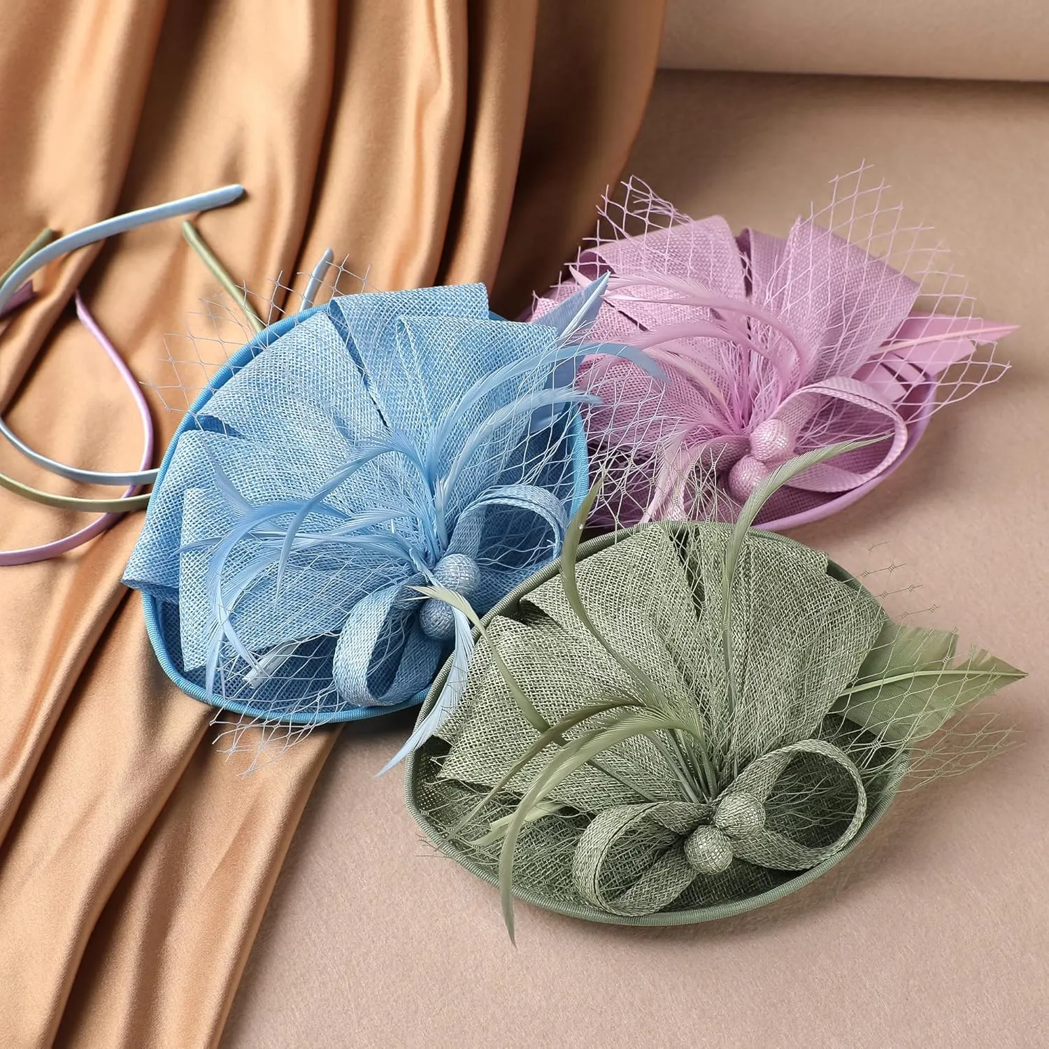 Fascinator Tea Party Hat - 2025 Derby Pillbox Kentucky Hat for Women (7.87x5.9inch)