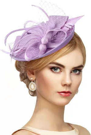 Fascinator Tea Party Hat - 2025 Derby Pillbox Kentucky Hat for Women (7.87x5.9inch)